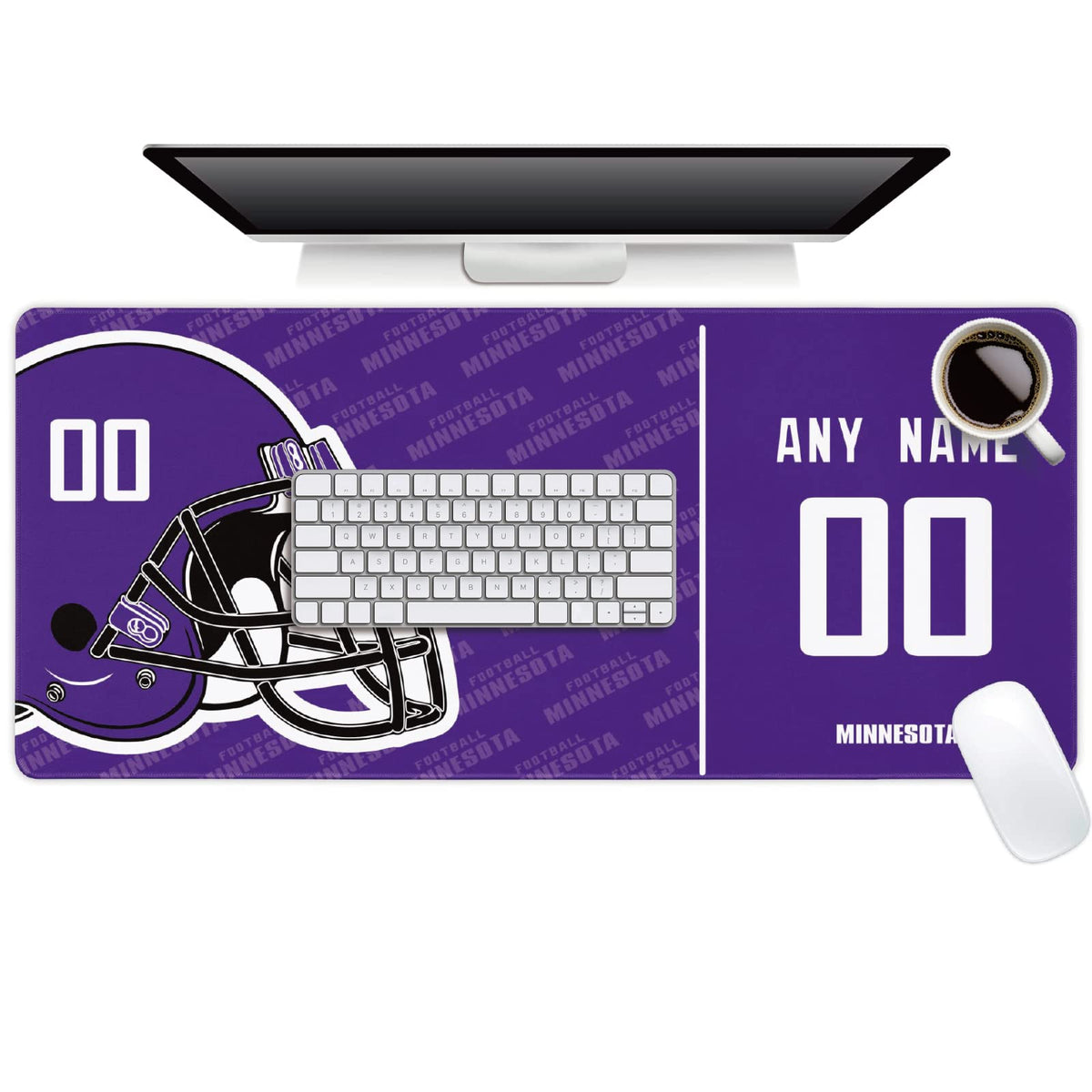 Minnesota Mouse Pad Custom any Name and Number Desk Pad for Men Women Youth Gifts