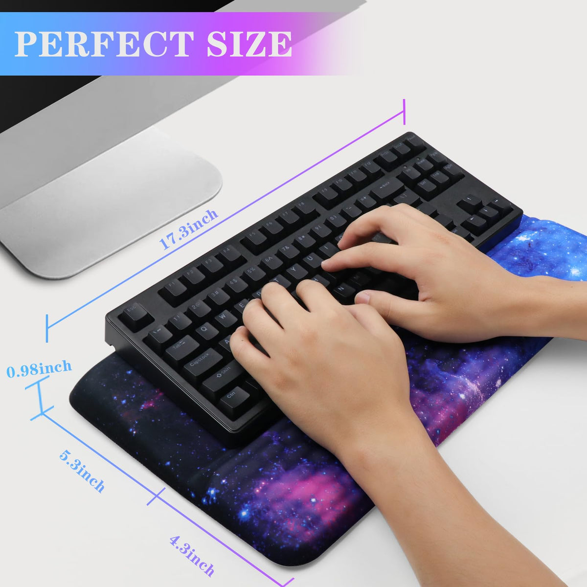 Computer Keyboard Stand with Wrist Rest, Ergonomic Tilted Keyboard Holder - Keyboard Riser with