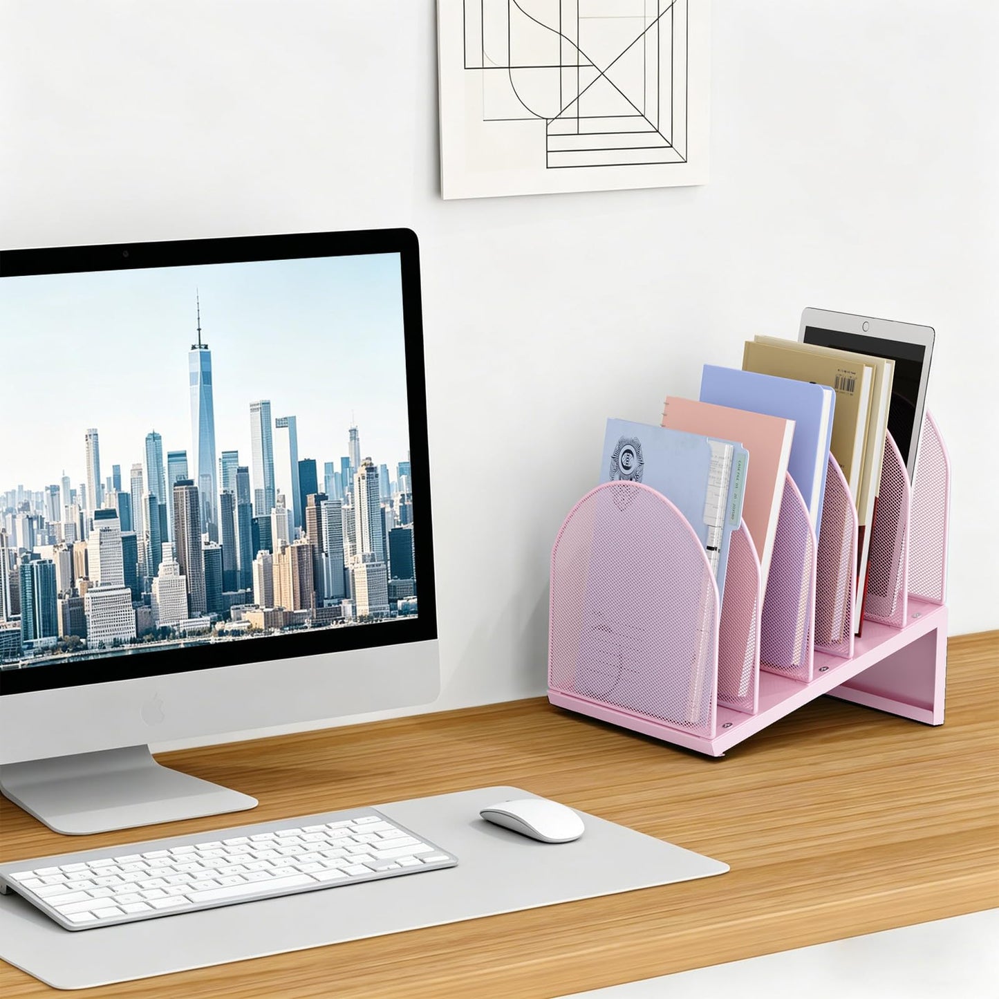gianotter Desktop File Organizer with 5 Compartments