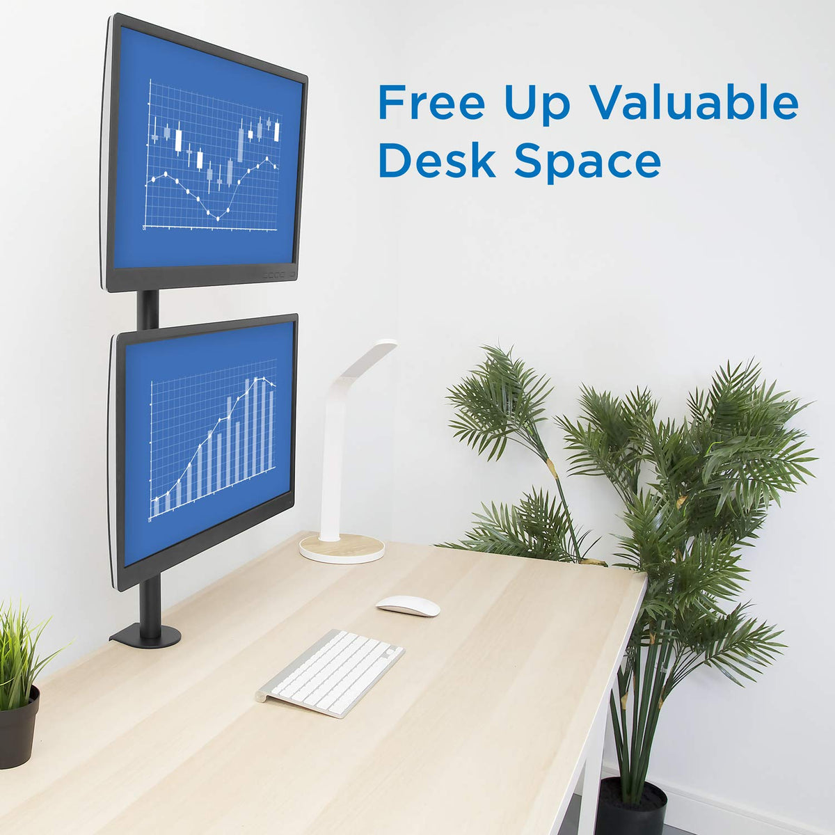 Mount-It Stacked Vertical Dual Monitor Mount for 13–32" Screens, Black