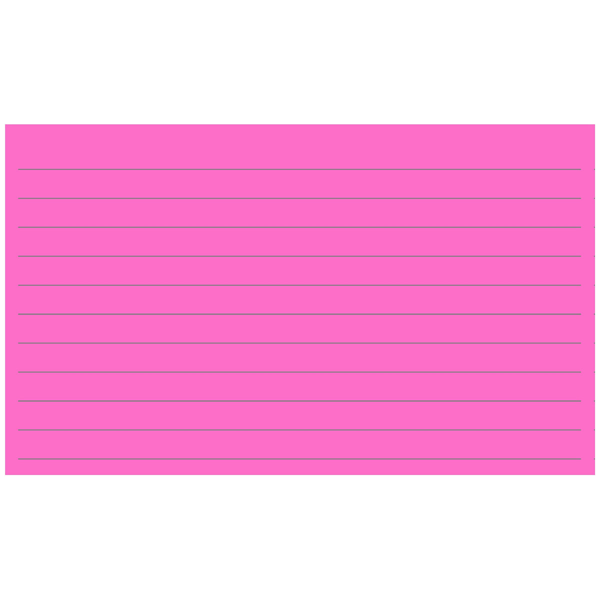 Colonial Cards: 150 Color Cardstock 3" x 5" Index Cards, Bright Pink, Lined Landscape Format