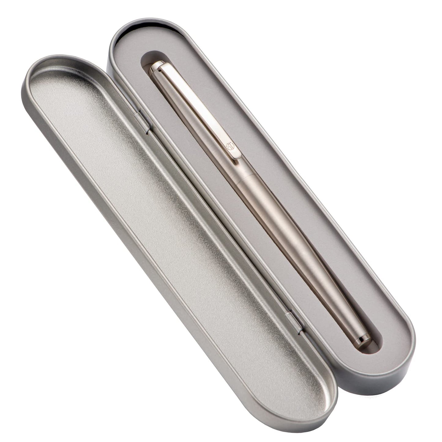 Lanxivi Stainless Steel Fountain Pen Bent Nib Art Drawing Calligraphy Fude Pen Metal Box
