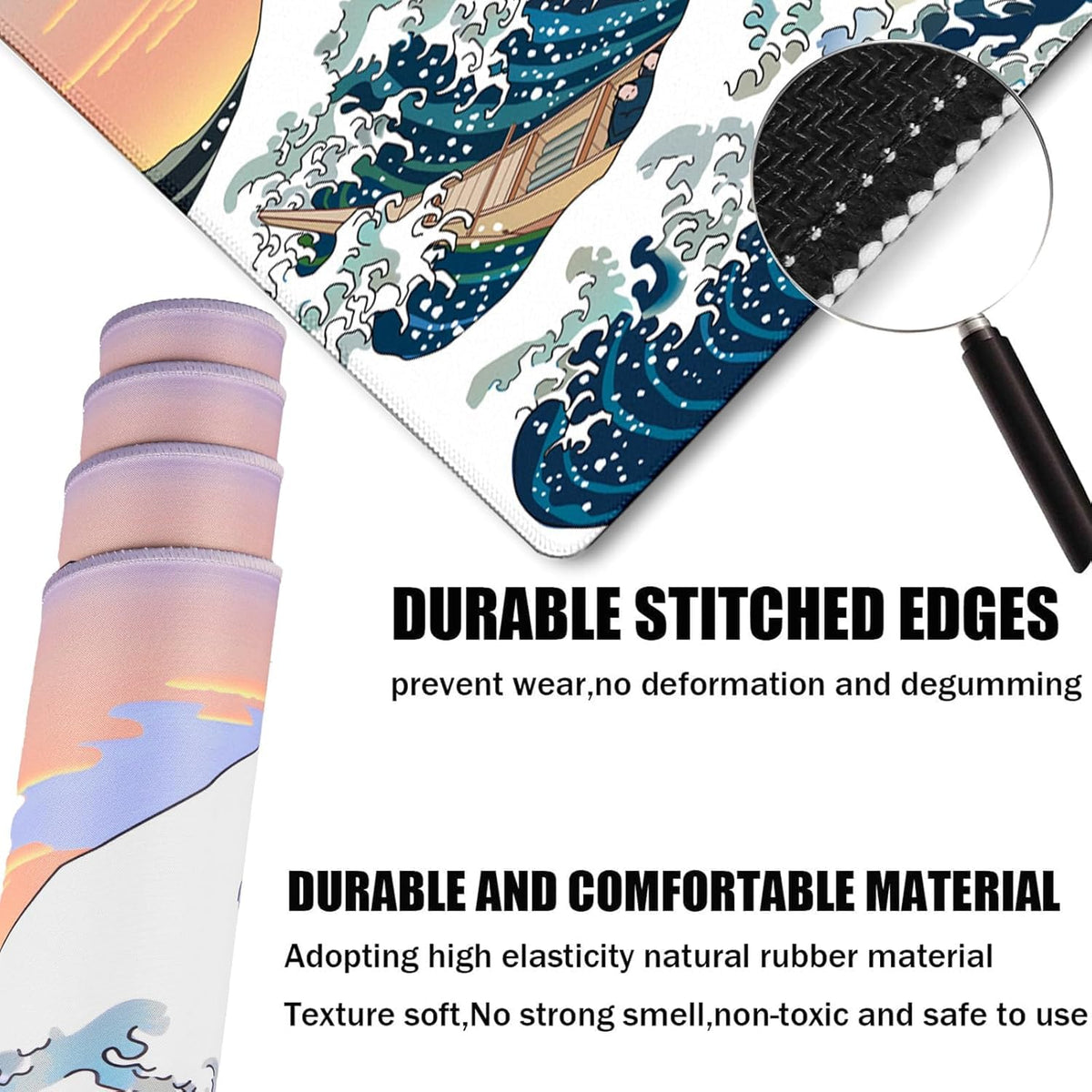 Japanese Large Mouse Pad Desk Mat Office Desk Pad, Sunset Sea