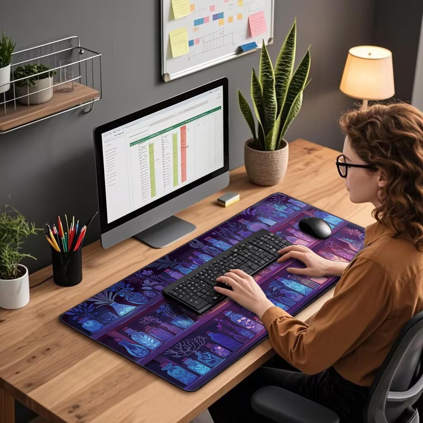 Mcapirivo Mystical Potion Bottles Large Gaming Mouse Pad Desk Mat 31.5x15.7