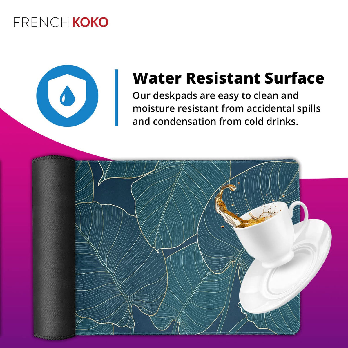 French KOKO Large Mouse Pad, Desk Mat, Keyboard Pad, Desktop Home Office School Essentials College