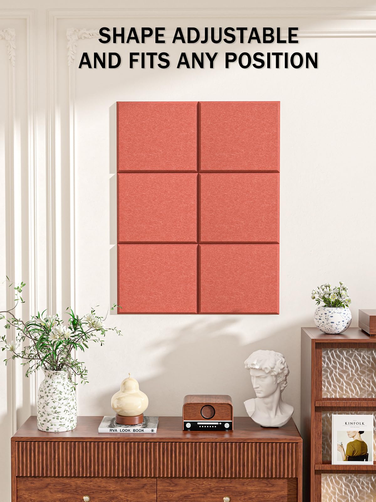 Hsurbtra Cork Board for Wall 24 x 18 Inch, 6 Pack Felt Bulletin Notice Board with Pushpins for