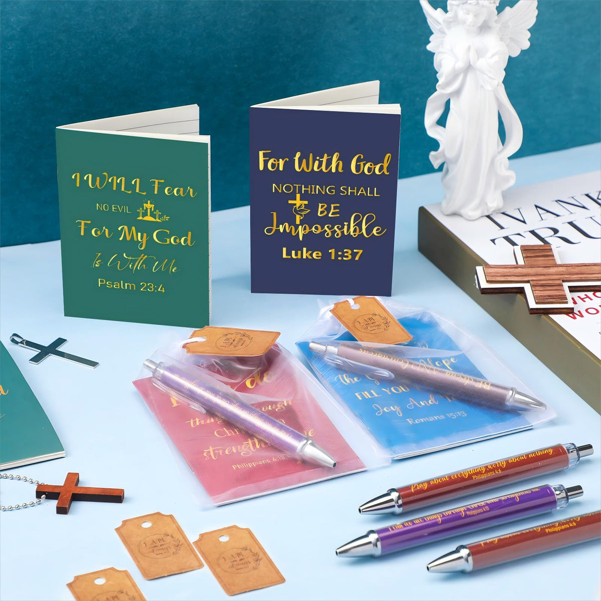 Qeeenar 200 Pcs Christian Gift Bulk Set Bible Verse, Colorful, Novel