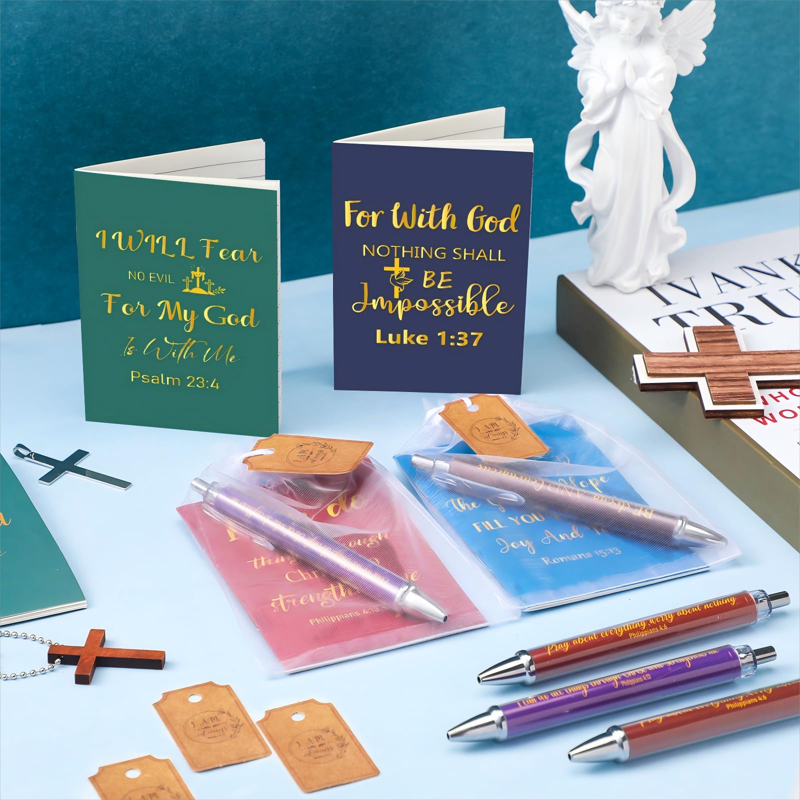 Qeeenar 200 Pcs Christian Gift Bulk Set Bible Verse, Colorful, Novel