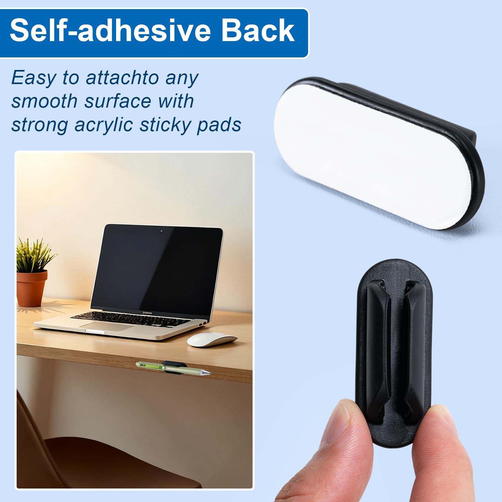 UEHSNI Adhesive Pencil Holders for Desk,Silicone Flexible Pen Holder for Wall, Office