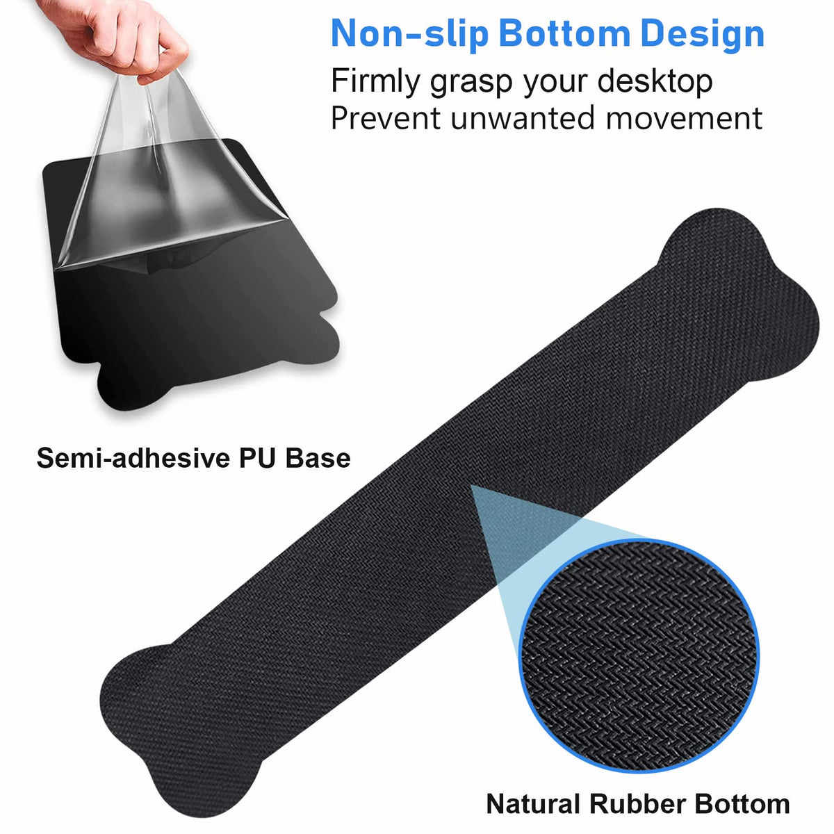 Wrist Rest Support Ergonomic Gel Mouse Pad & Memory Foam Keyboard Set, Non-Slip Rubber PU Base for