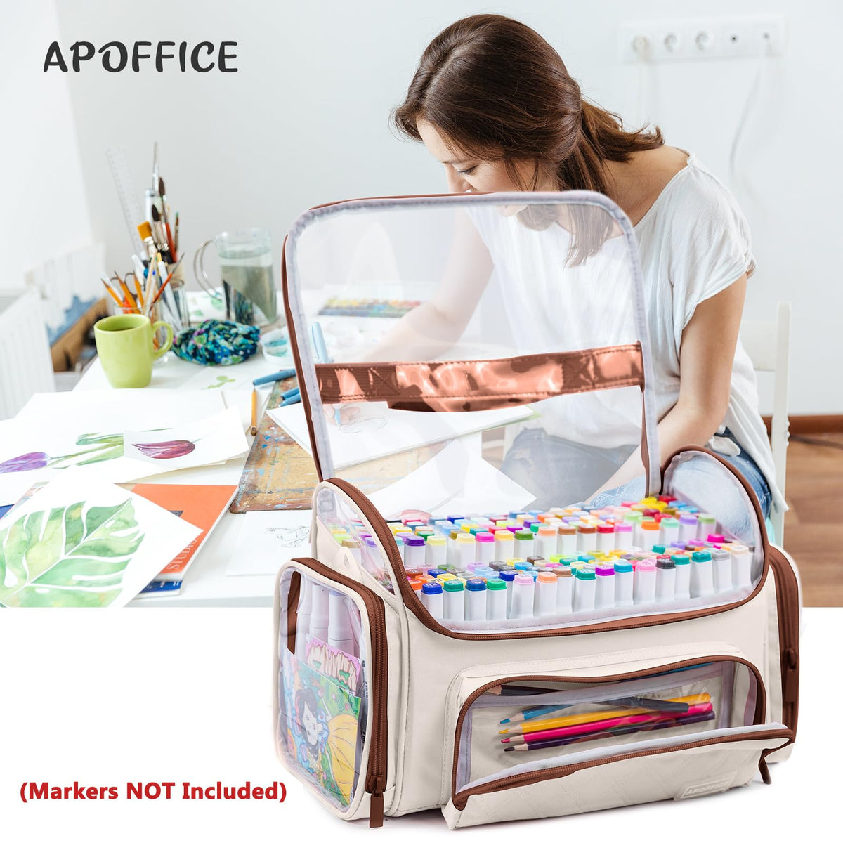 Large Marker Case for 200-300 Markers, Marker Organizer Bag,Pen Storage