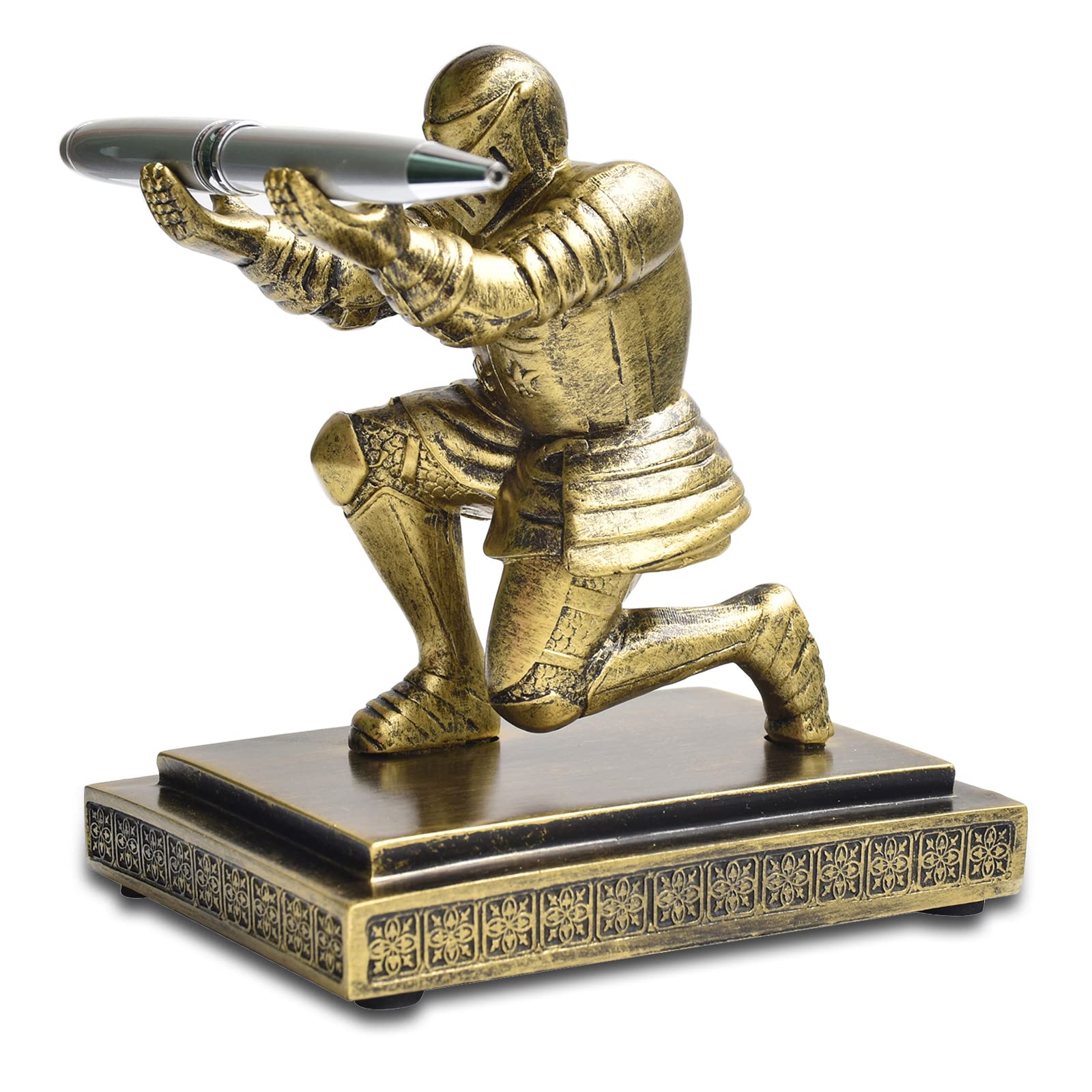 Miyolo Knight Pen Holder Kneeling Soldier Pencil Stand Desk Organizers Accessories Fancy Cool
