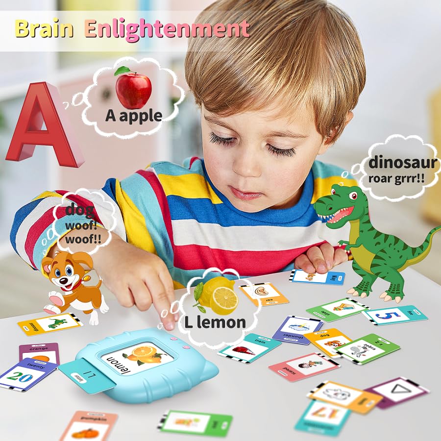 Eaever 252 Words Talking-Flash-Cards, Birthday Gifts for Boys 3 4 5 6 Year Old, Pocket Speech
