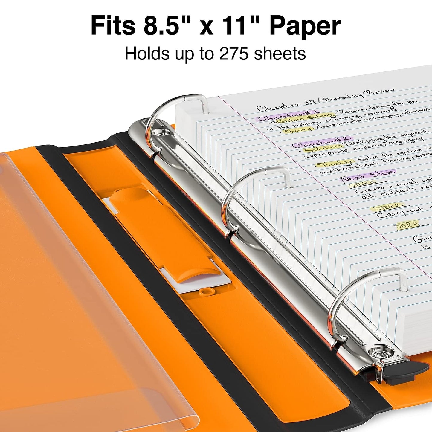 Staples Better 1-Inch D-Ring 3-Ring Binder, Orange, 275 Sheets