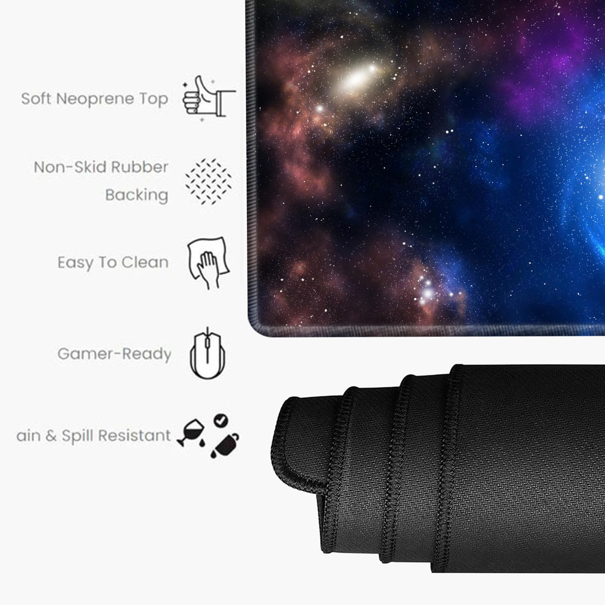 Galaxy Mouse Pad XXL Large Space Mousepad 24x12 Desk Mat Gaming Desk Pad Long Big Computer Mat