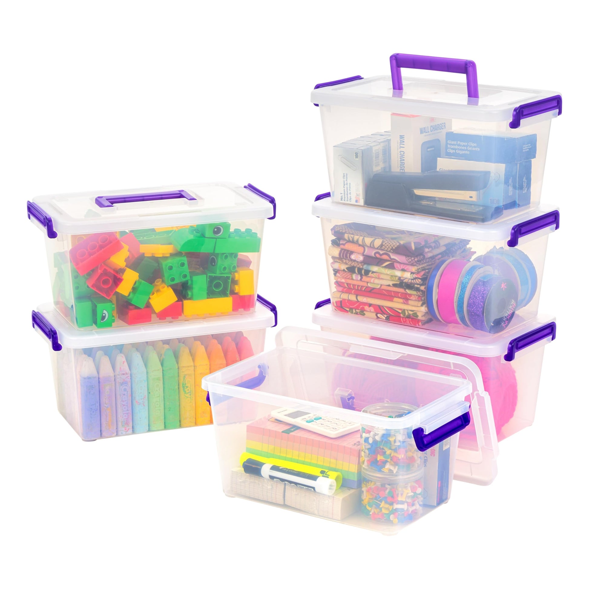 IRIS USA Storage Bins with Lids |Made in USA| 5 Qt - (6-Pack) - Clear