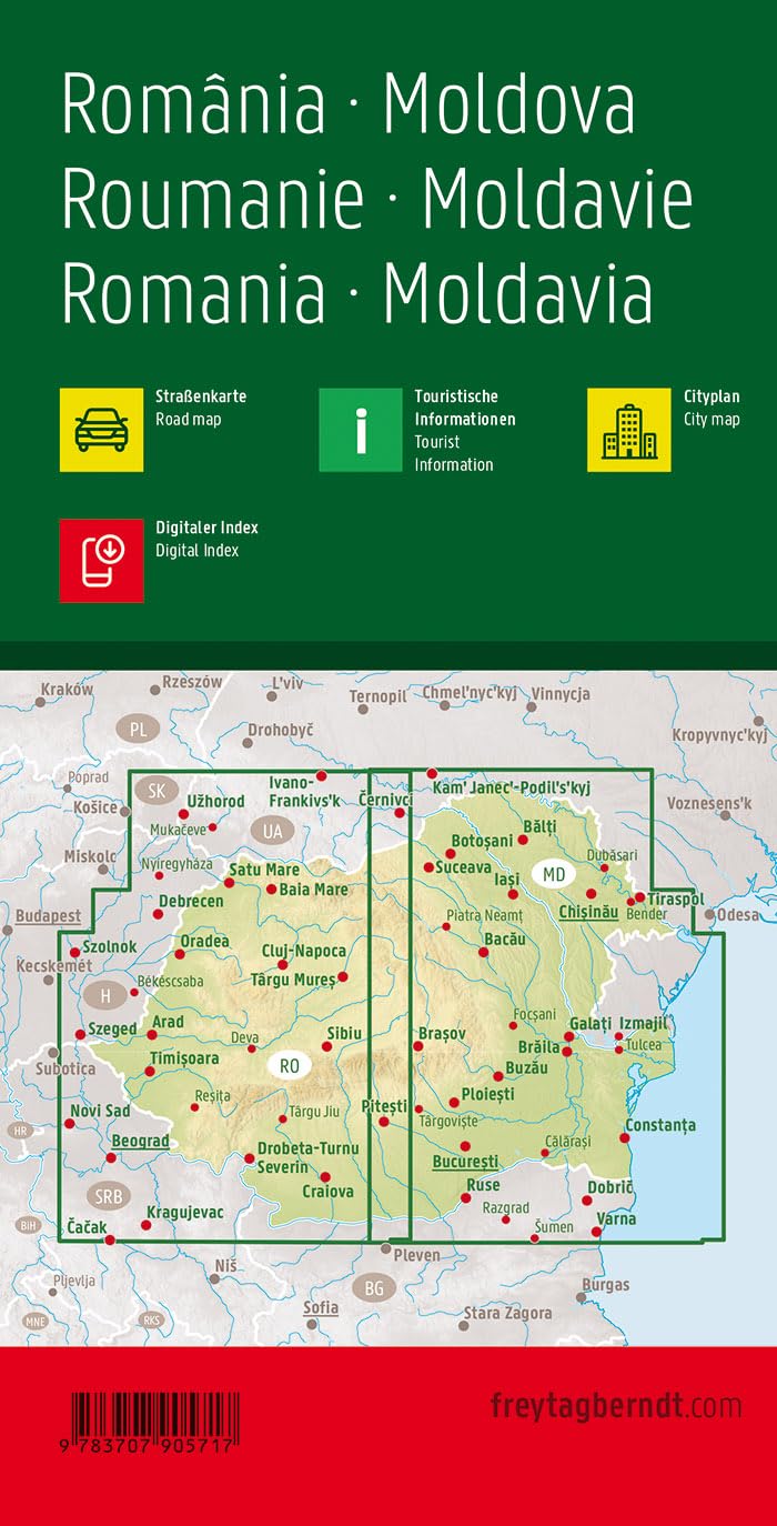 Romania - Moldova, road map 1:500,000