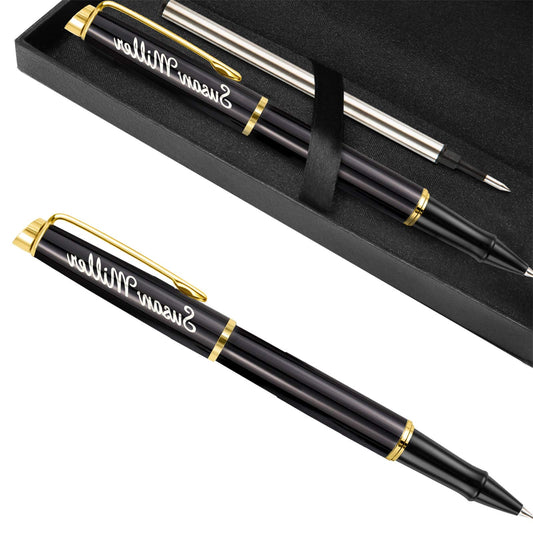 ABIsedrin Personalized Pens, Engraved Pen for Men, Custom Gel Ink Rollerball Pens，writing pen Gift