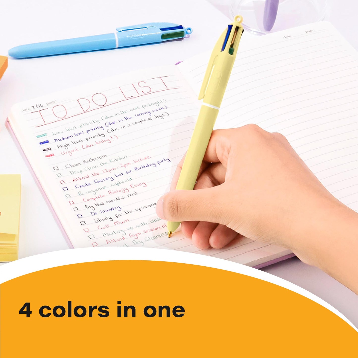 BIC 4 Color Pastel Ballpoint Pen with 1.0 mm Medium Point, 12-Count