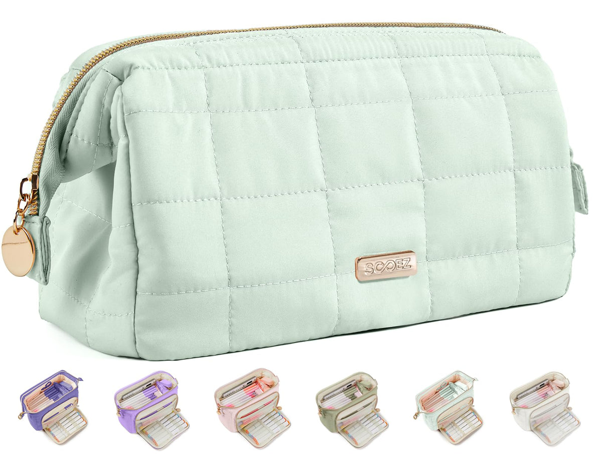Sooez Large Pencil Case Pouch, Soft Pencil Bag with Zipper, Pen Bag