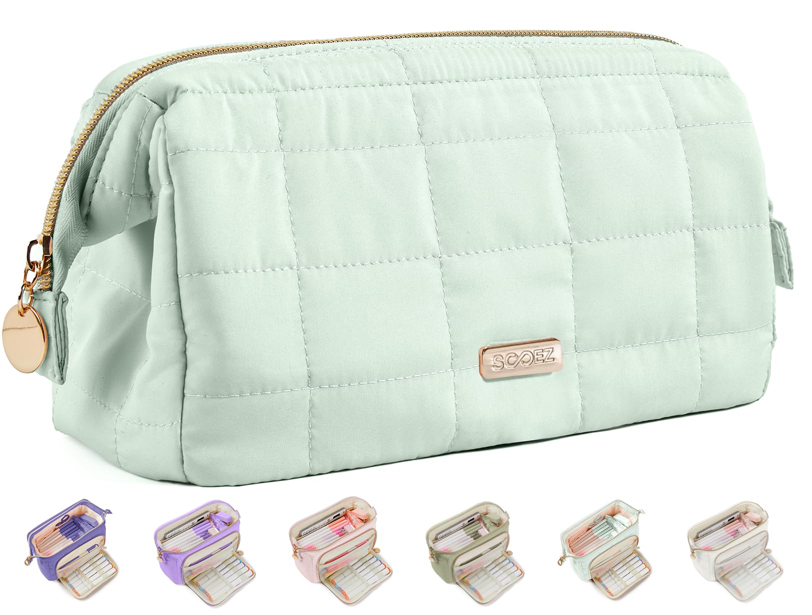 Sooez Large Pencil Case Pouch, Soft Pencil Bag with Zipper, Pen Bag
