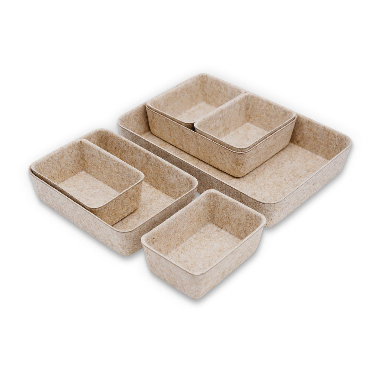 Welaxy Office Drawer organizers felt storage bins Shallow Small Desk trays Draw dividers Nordic