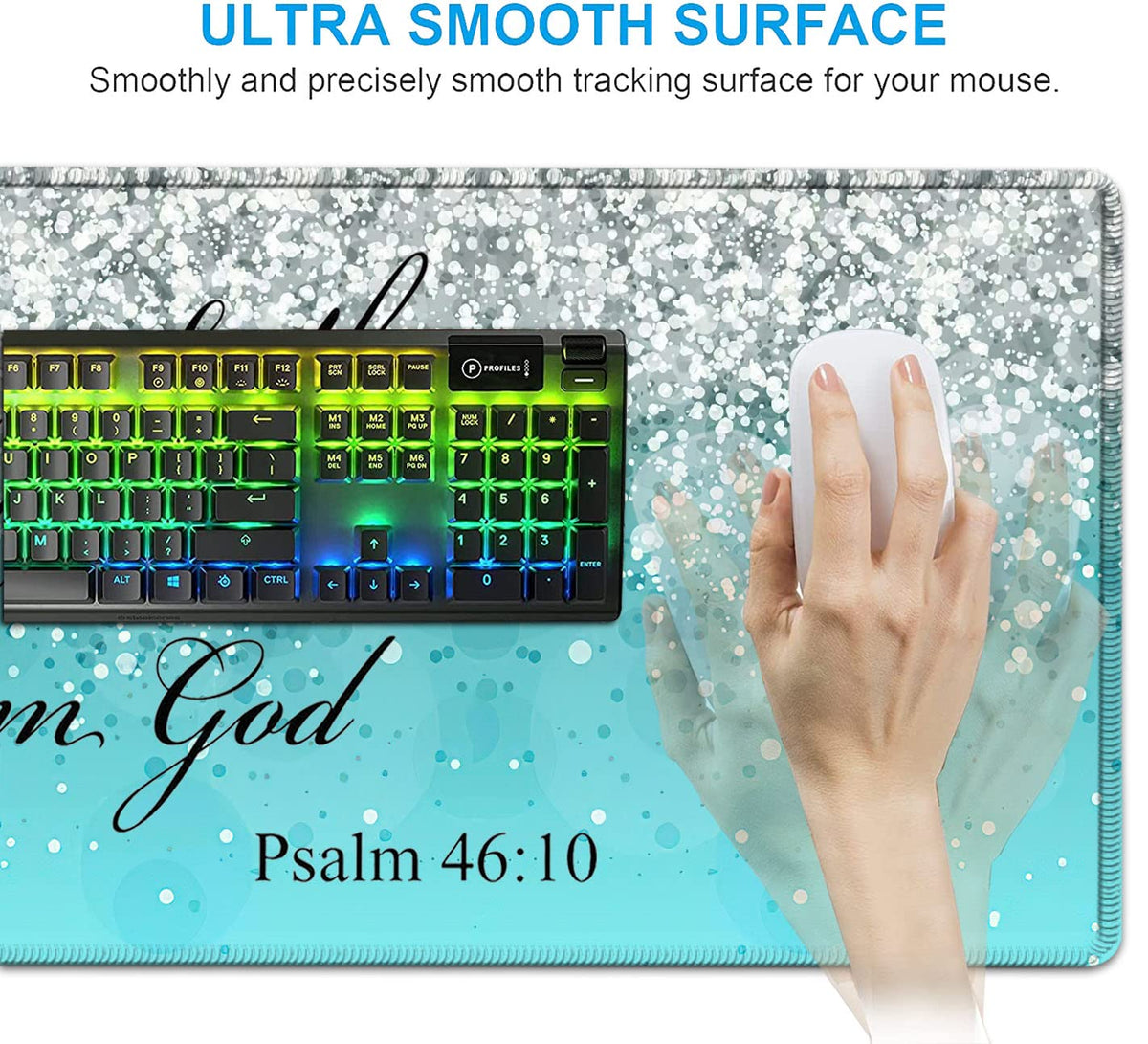 Keyboard Mouse Pad Set,Extended Gaming Mouse Pad + Memory Foam Keyboard Wrist Rest Support, Psalm