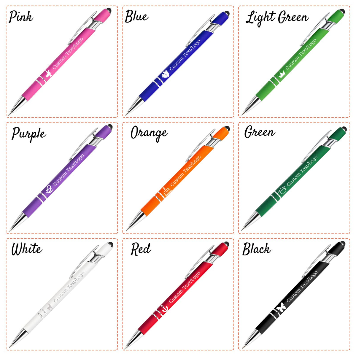 Xsersao Personalized Custom Pens with Name Logo Engraved Pen Customized Ballpoint Pens for Office