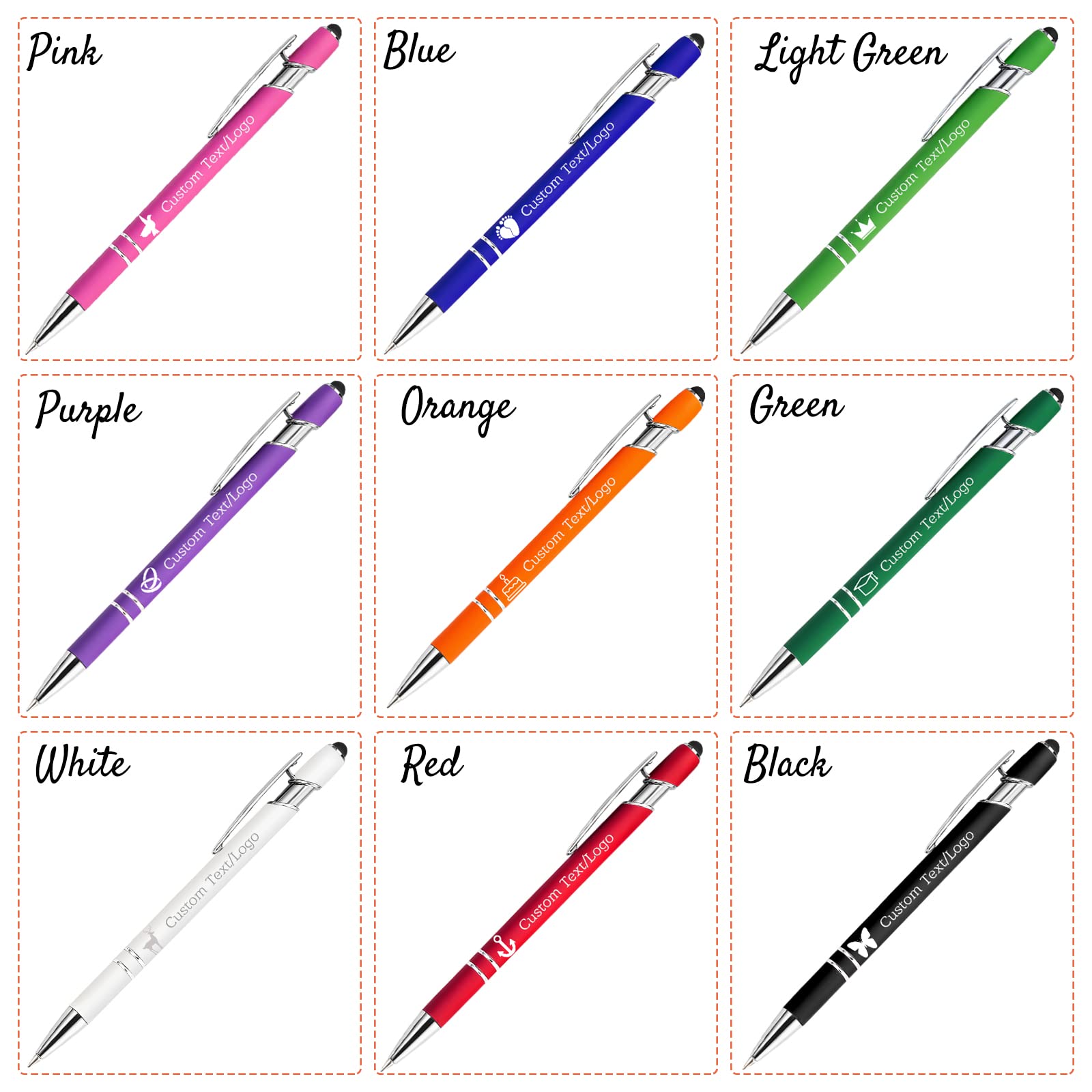 Xsersao Personalized Custom Pens with Name Logo Engraved Pen Customized Ballpoint Pens for Office