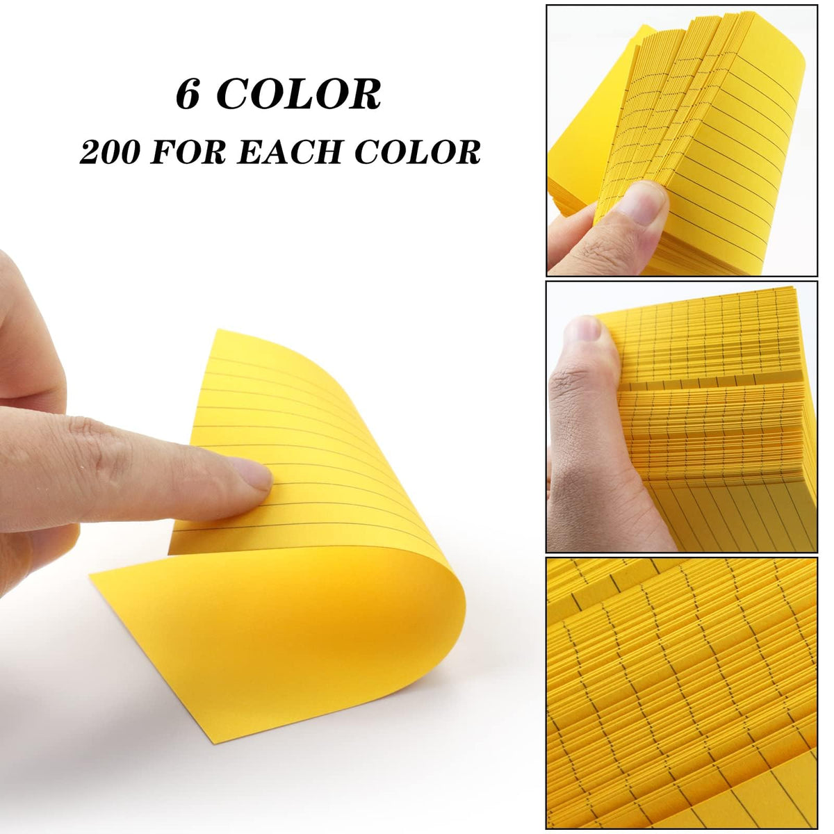 Tecmisse 1200 Pcs Ruled Index Cards, 3x5 Inches Colorful Index Cards Bulk, Heavy Colored Note