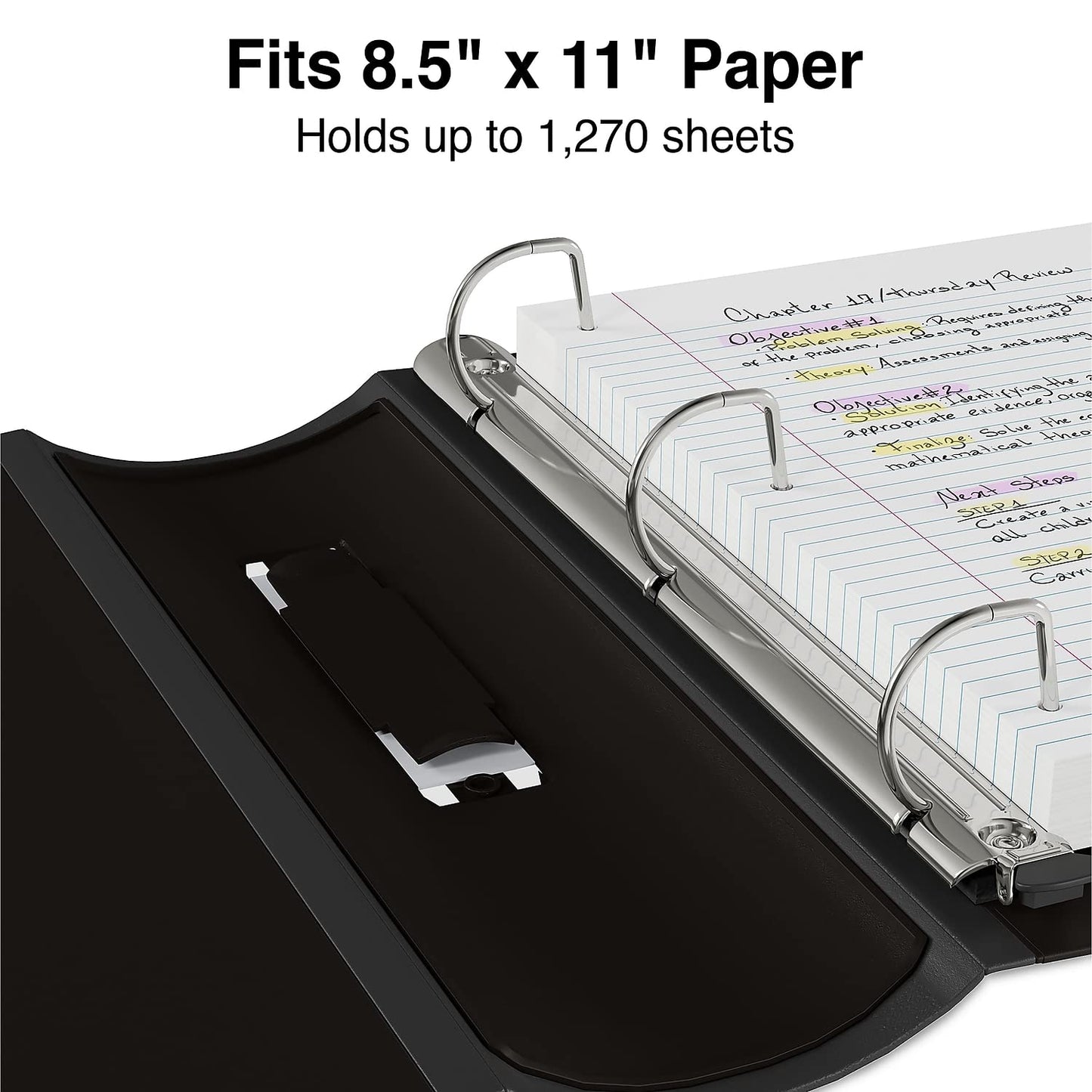 Staples Better Binder, 5 Inch Extra-Capacity D-Ring, Black, 2-Pack