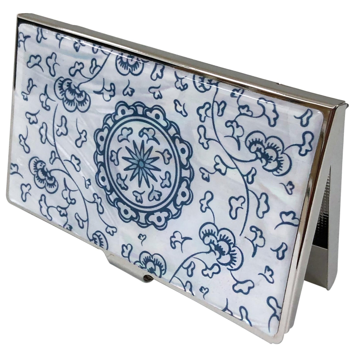 Nacreh Mother of Pearl Business Card Case Credit Id Name Holder Travel Wallet Art Painting Design