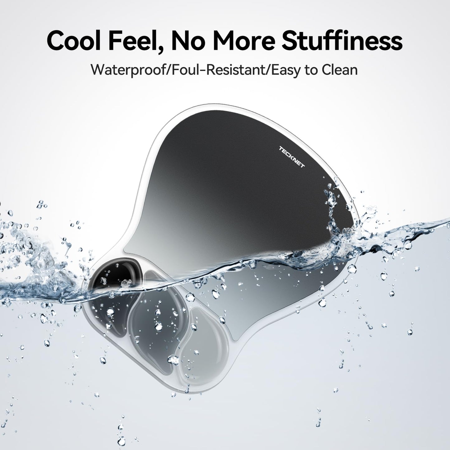 TECKNET Gel Mouse Pad with Wrist Support, Ergonomic Mouse Pad, Gray