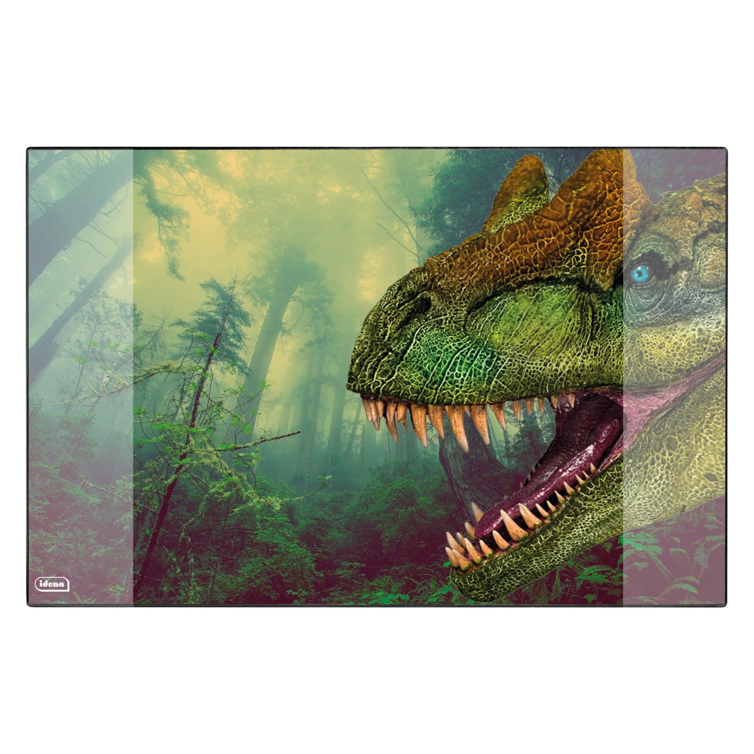 Idena 10452 Desk Mat with Two Pockets, Dinosaur, Approx. 58.5 x 38.5 cm, Practical Accessory for