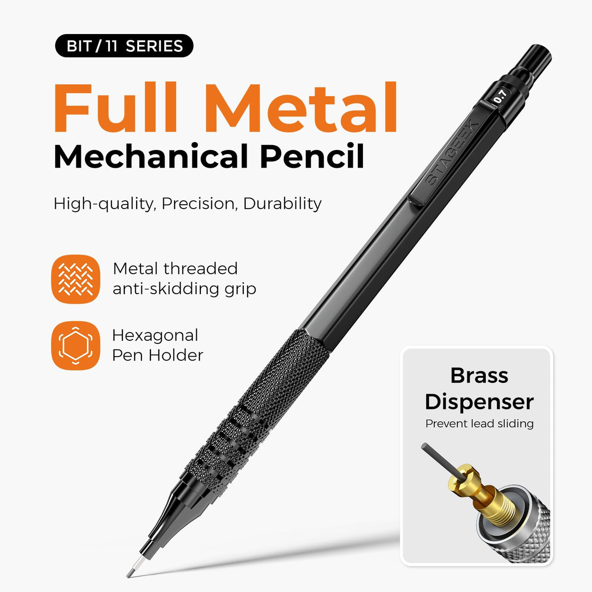 STAGEEK 35PCS Mechanical Pencil Set, 0.5 0.7 0.9 2.0mm Drawing Pencils