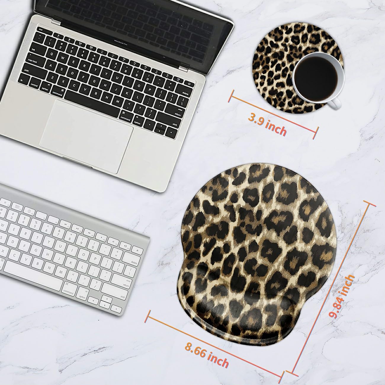 Gaming Mouse Pad with Wrist Support, Spsun Leopard Grain Pattern Custom Design Cute Mousepad,Pain