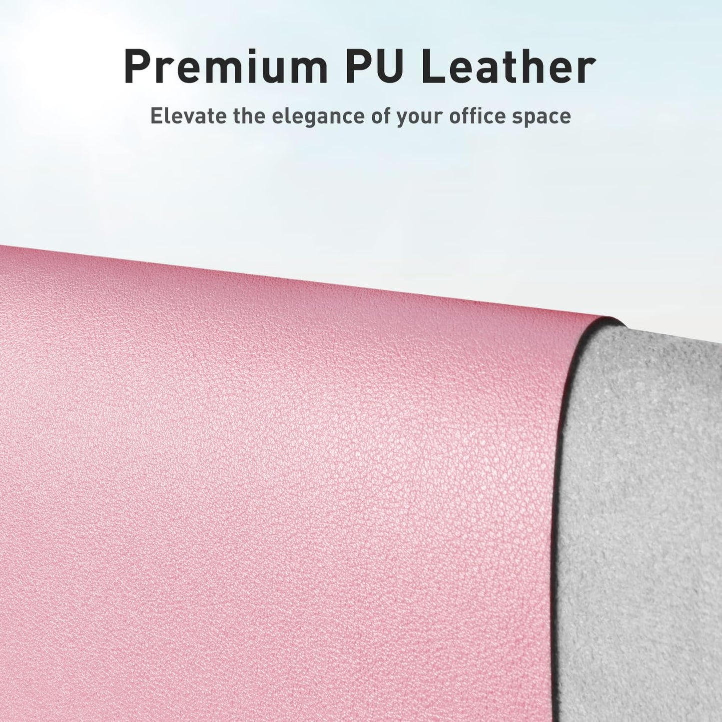 Aothia Faux Leather Desk Mat - Non-Slip PU Leather Desk Blotter, Waterproof Writing Surface, Large