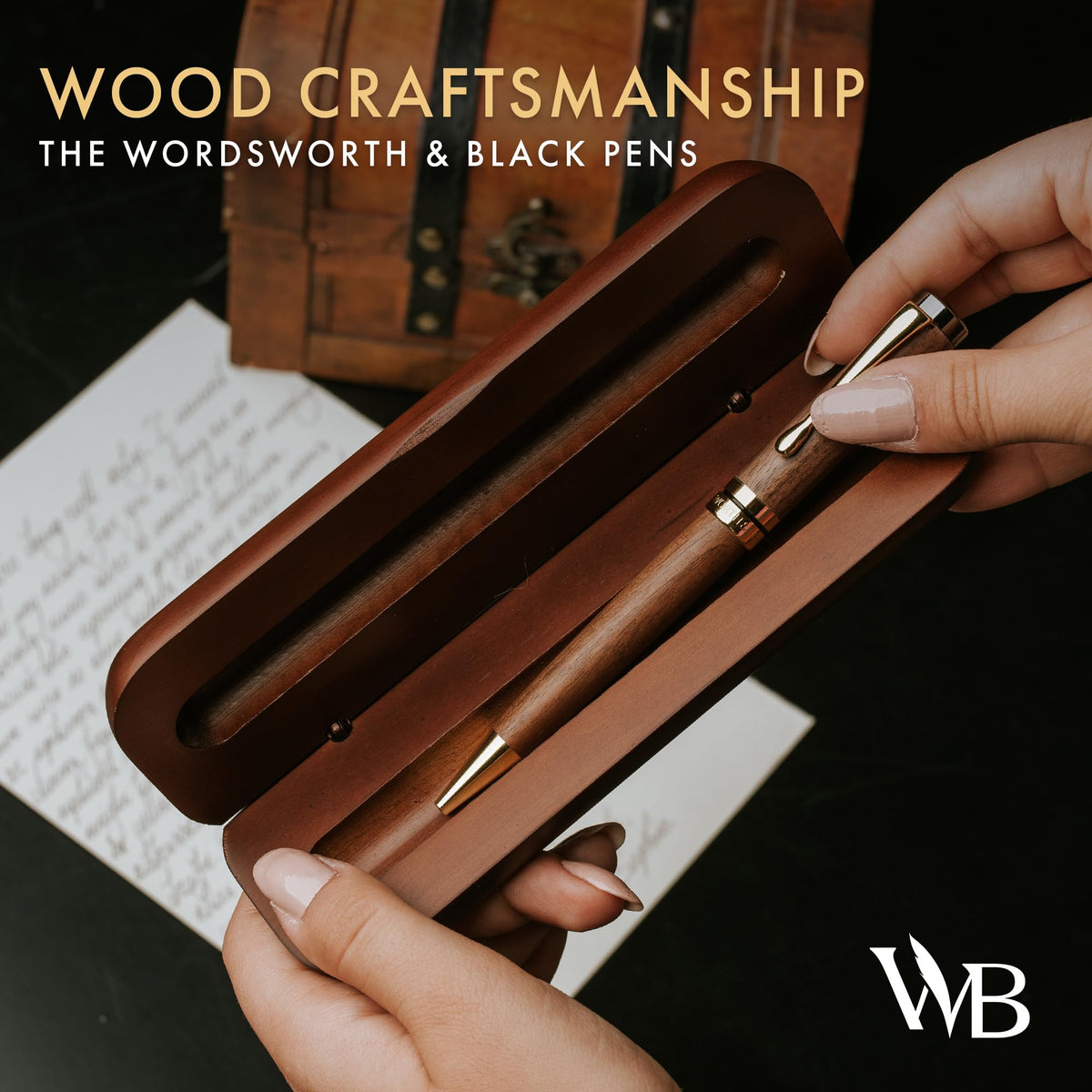 Wordsworth & Black Luxury Refillable Bamboo Wood Ballpoint Pen for Writing