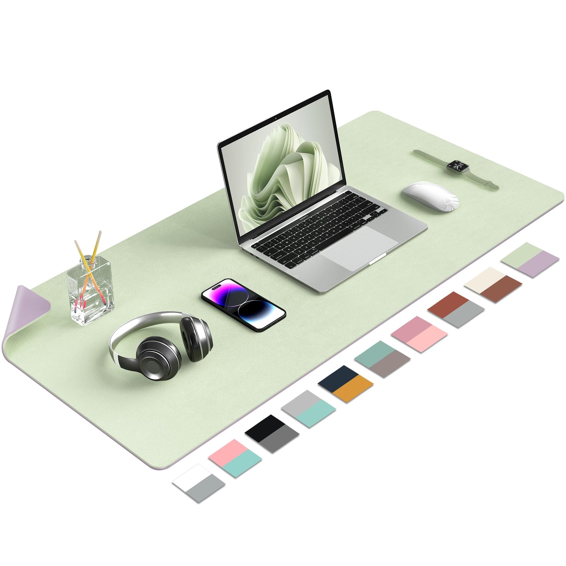 Aothia Double-Sided PU Leather Desk Pad - Non-Slip Large Mouse Pad & Desk Mat for Office, Home
