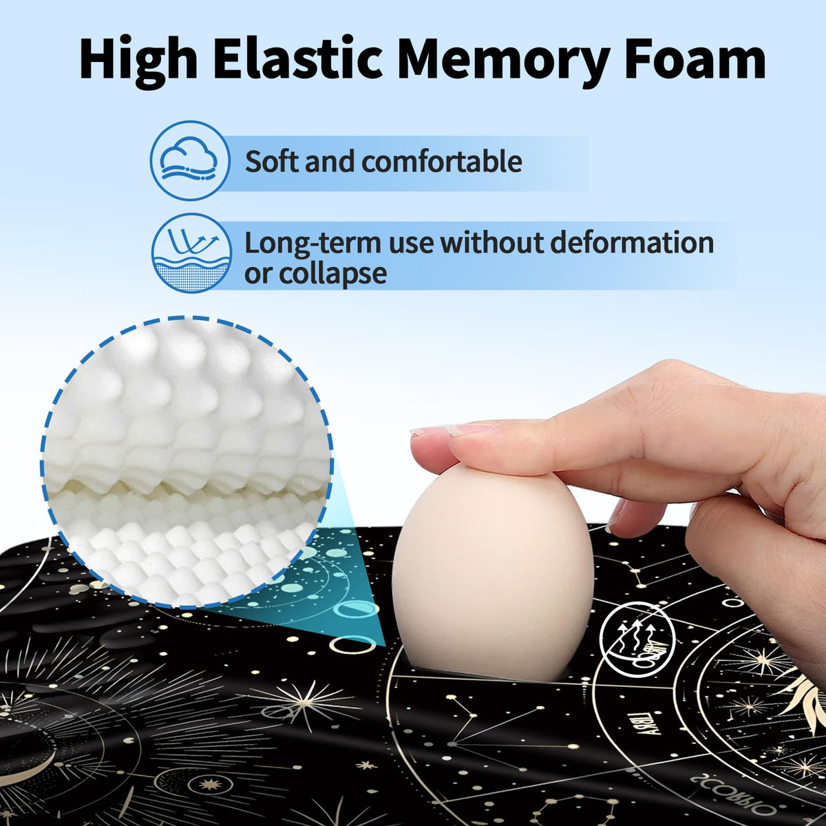 YIWEI Ergonomic Mouse Pad with Wrist Rest for Carpal Tunnel Pain Relief