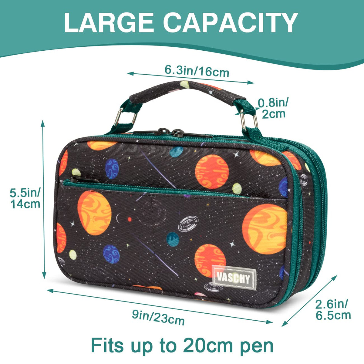 VASCHY Pencil Case for Boys, Aesthetic Kawaii Large Pencil Pouch Stationary Pencil Bag/Box for