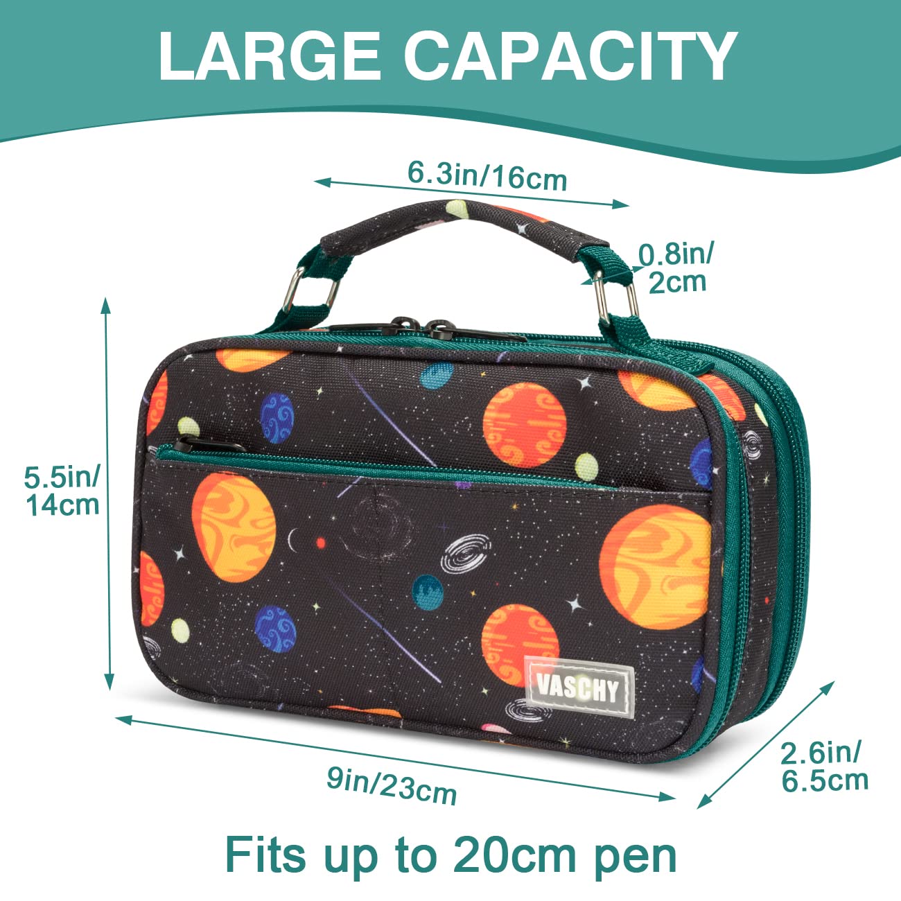 VASCHY Pencil Case for Boys, Aesthetic Kawaii Large Pencil Pouch Stationary Pencil Bag/Box for
