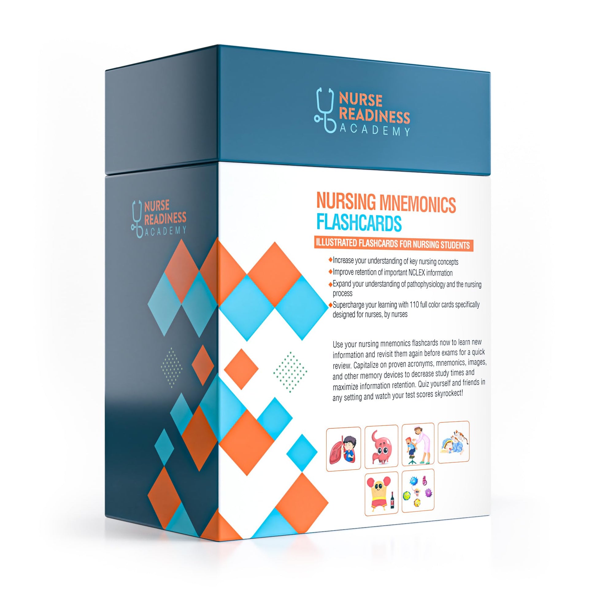 Nursing Mnemonics Flashcards: 101+ Illustrated Flashcards for Nursing Students with Proven Memory