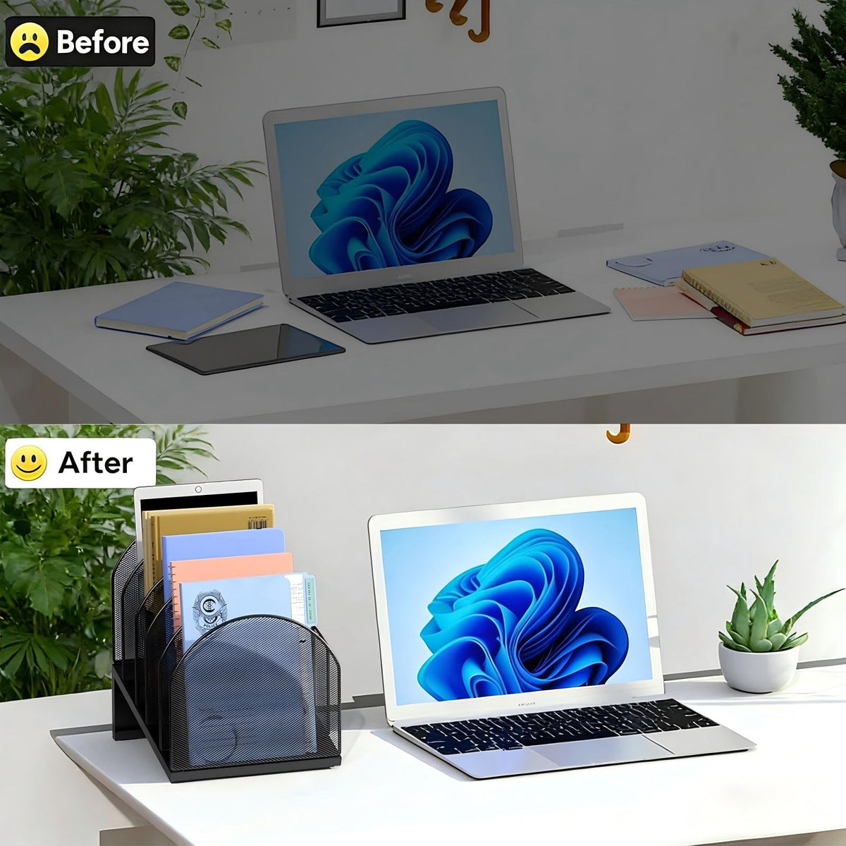 gianotter Desktop File Organizer with 5 Compartments