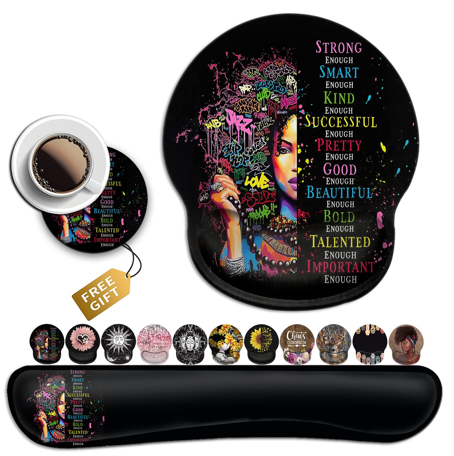 Ergonomic Mouse Pad with Wrist Support Gel, Comfortable Wireless Mouse pad, Pain Relief Mousepad