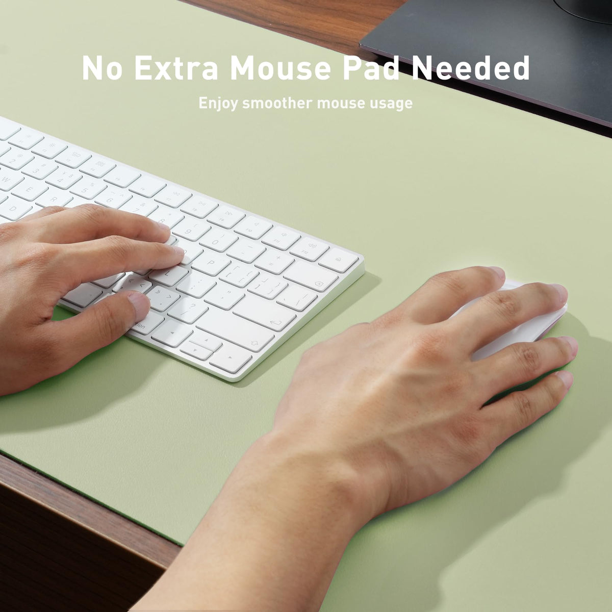 Aothia Faux Leather Desk Mat - Non-Slip PU Leather Desk Blotter, Waterproof Writing Surface, Large