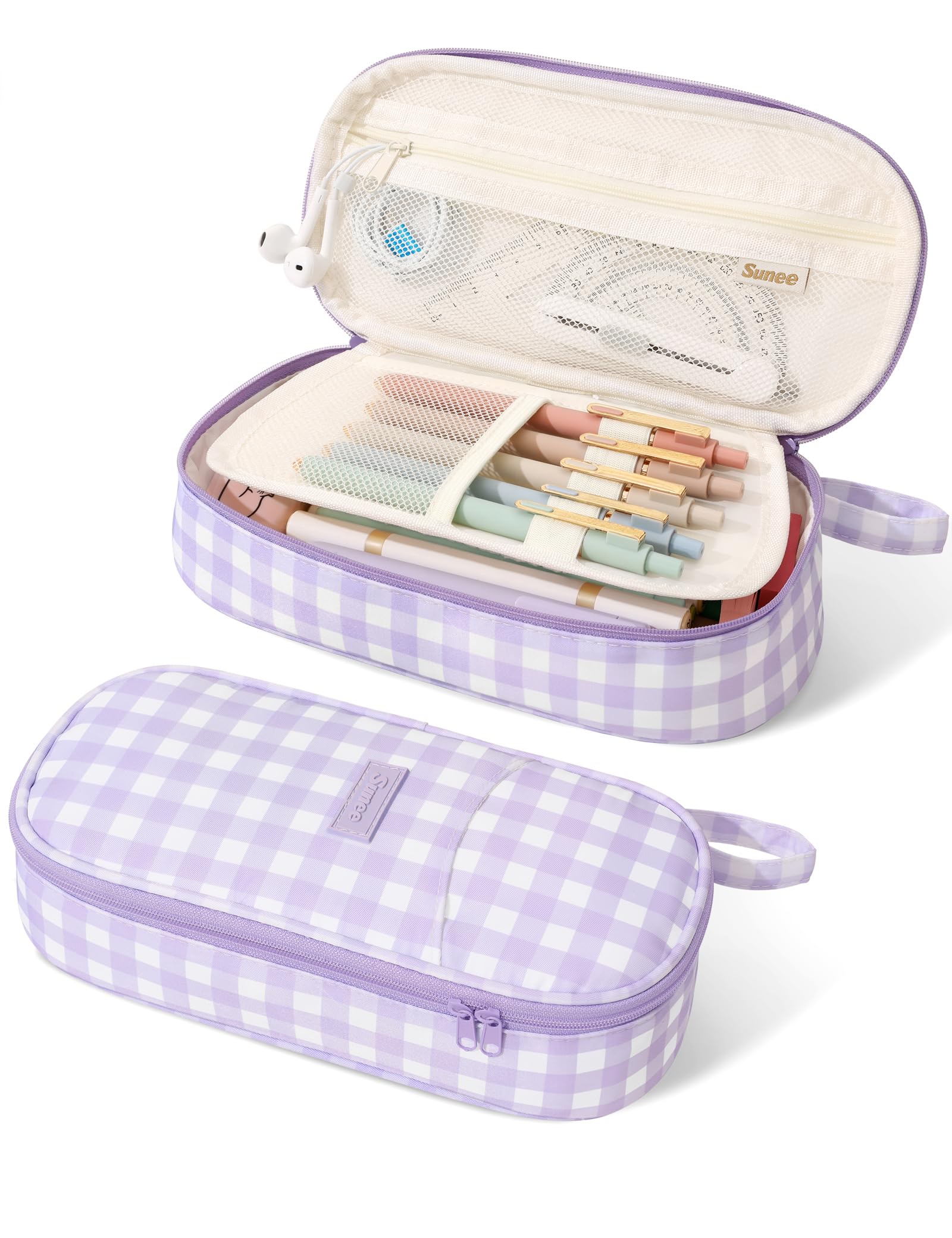 SUNEE Cute Pencil Case, Large Colored Pencil Pouch, Aesthetic Pen Bag with Zipper, Kawaii