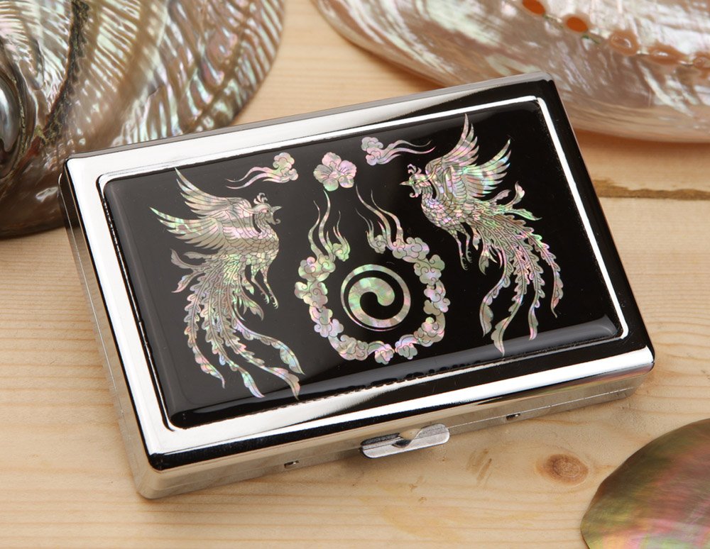 Mother of Pearl Extra Long 100S Super Slim King Size 16 Cigarette Engraved Metal Steel RFID