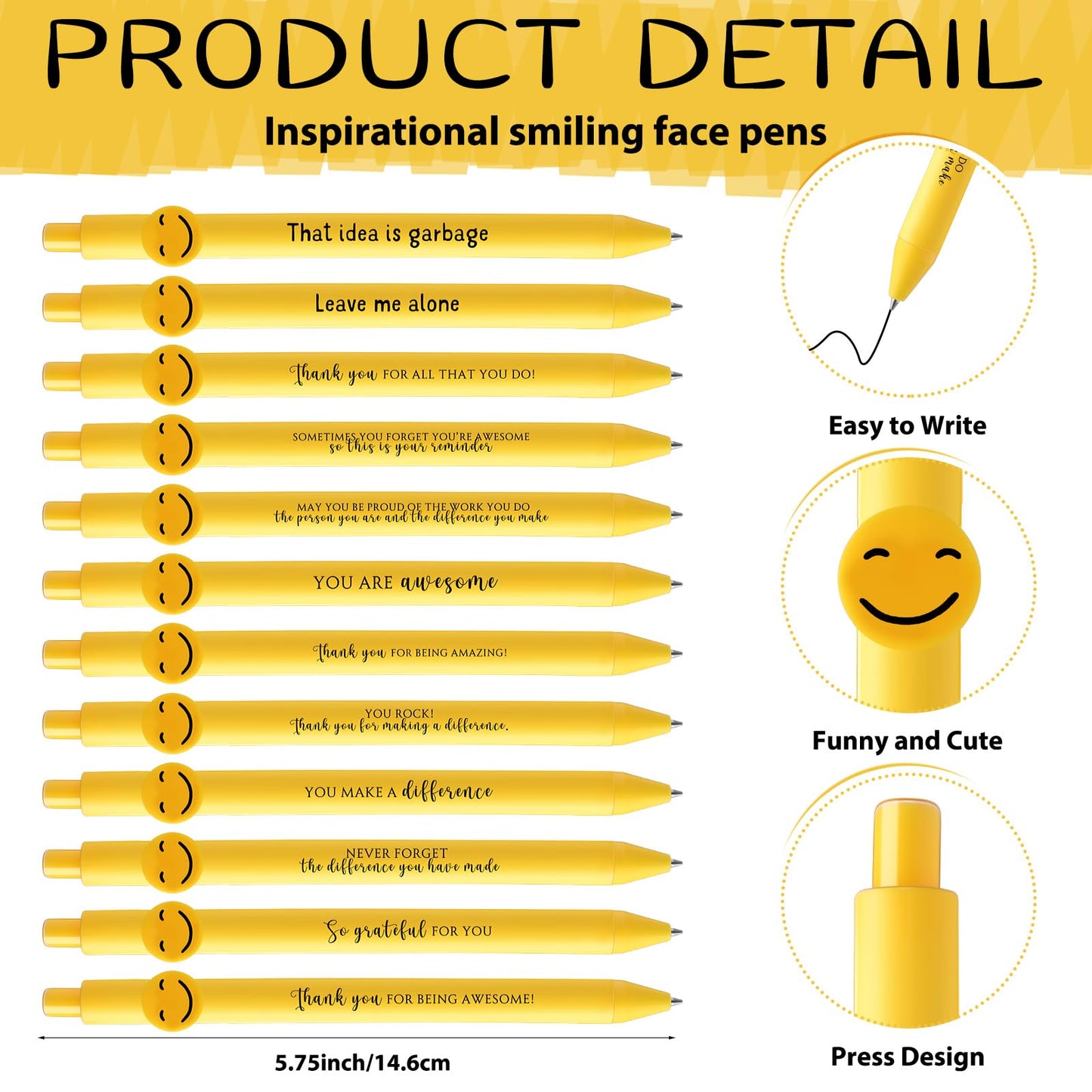 Fuutreo 50 Pcs Funny Pens Employee Appreciation Gifts, 10 Style