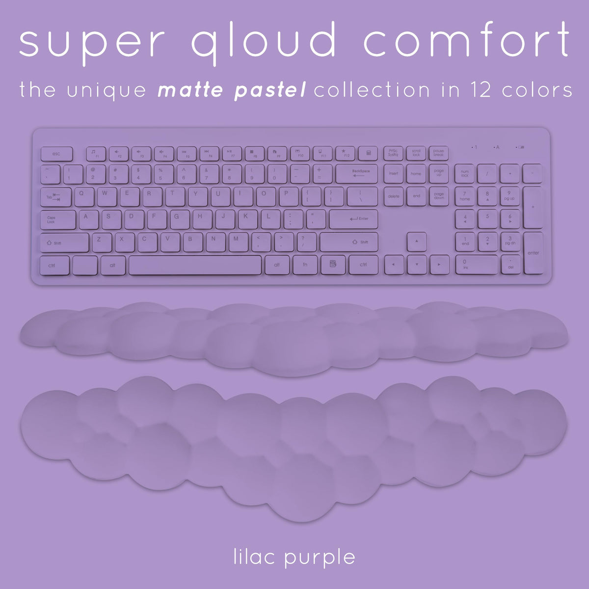 Purple Cloud Keyboard Wrist Rest – Create-ables Qloud Purple Wrist Rest for Computer Keyboard and